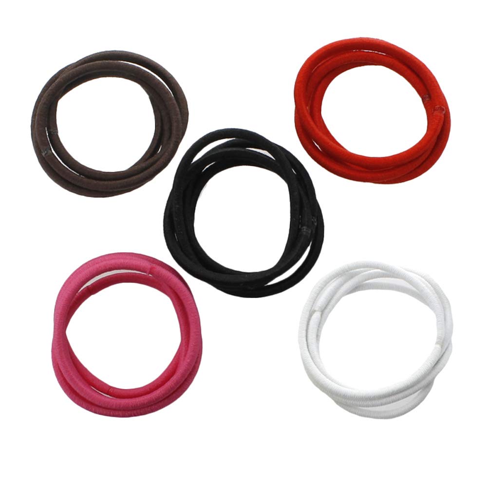 My Lello Hair Elastics Hair Ties, Professional Grade Ponytail Holders - 60 Pack Variety Neutral A