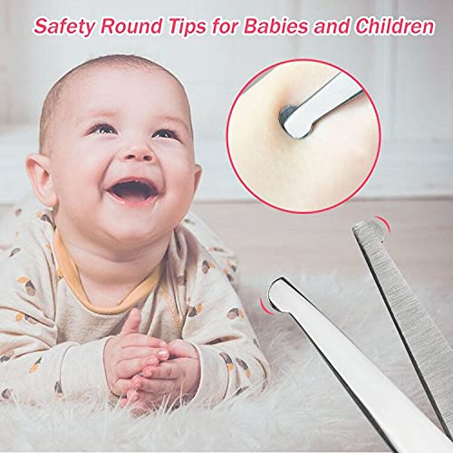 LIGICKY Baby Hair Cutting Scissors Set Professional Safety Round Tip Stainless Steel Hair thinning Shears Bang Hair Scissor for Kids/Salon/Home