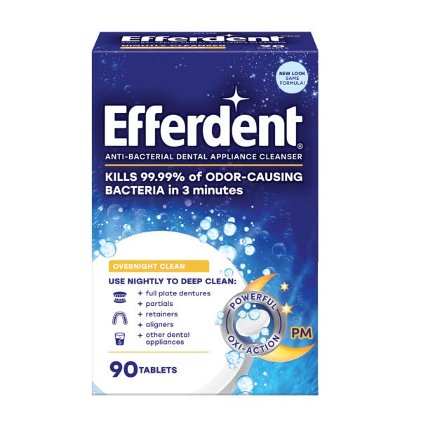 Efferdent Denture Care, Variety Pack, Denture Cleanser Tablets (20ct), Overnight Denture Cleanser Tablets (90ct) (2 of each)