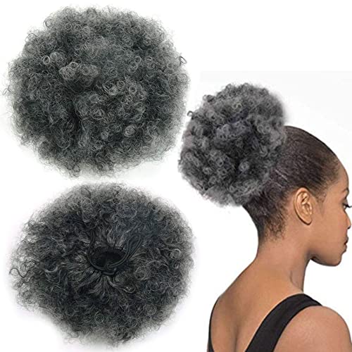 Fannace Afro Puff Drawstring Ponytail Synthetic Afro Puffs Drawstring Ponytail Bun Hairpieces Updo Hair Puff Short Kinky Curly Hair Larg Size for Black Woman (0906#)