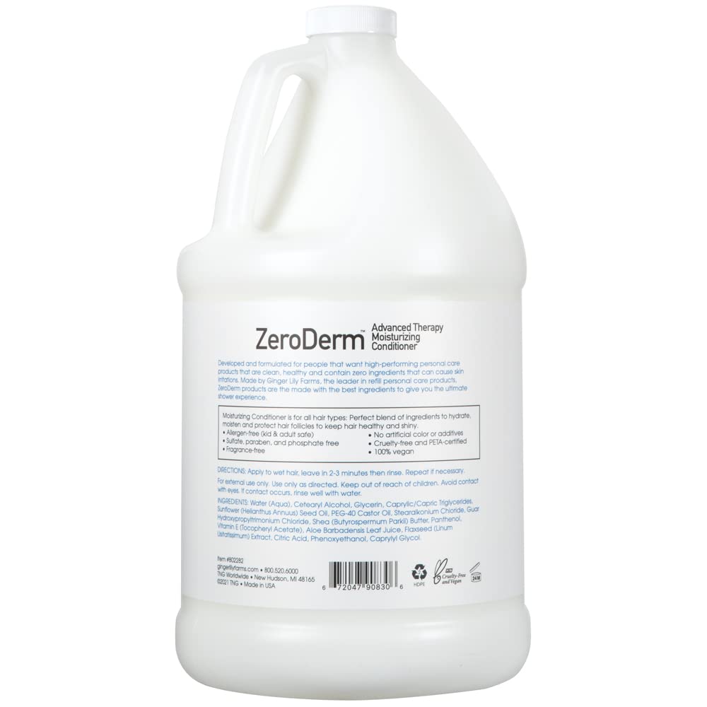 Ginger Lily Farms Botanicals ZeroDerm Advanced Therapy Body Wash + Shampoo + Conditioner Bundle, 1 Gallon Each