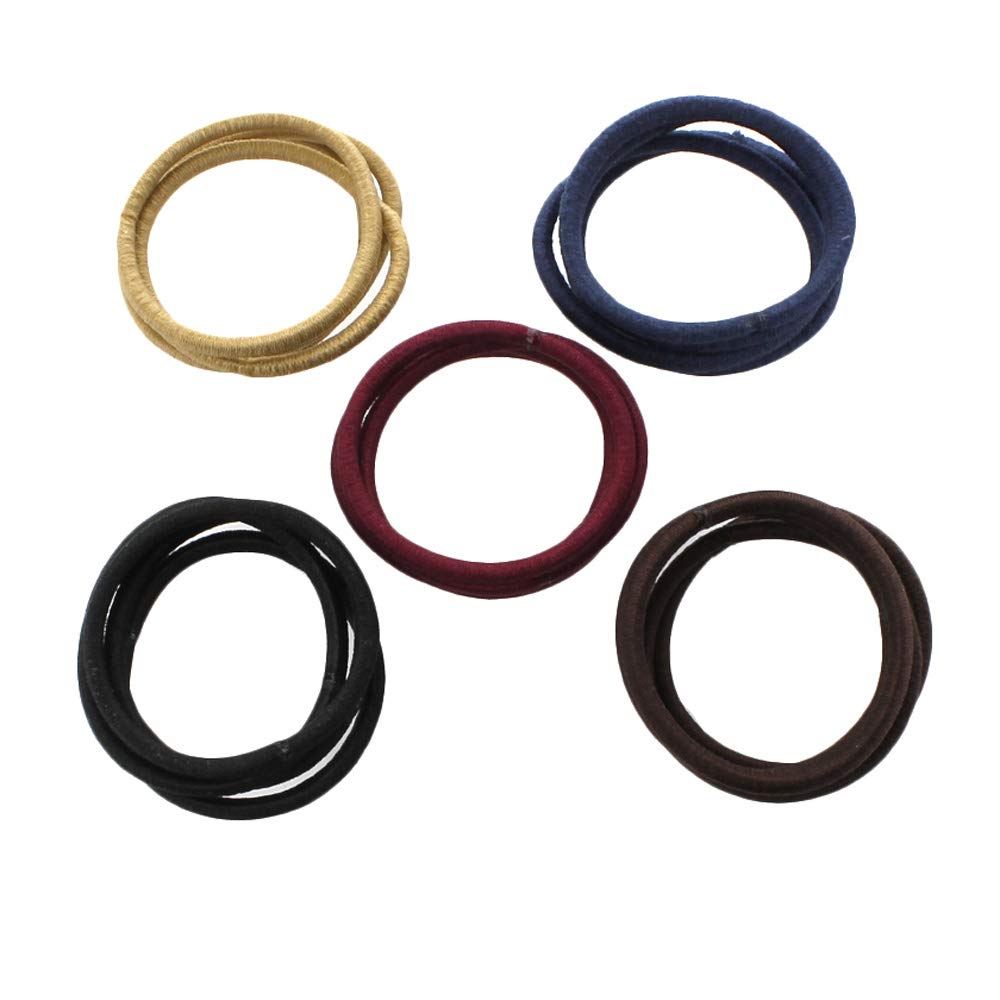 My Lello Hair Elastics Hair Ties, Professional Grade Ponytail Holders - 60 Pack Variety Neutral A