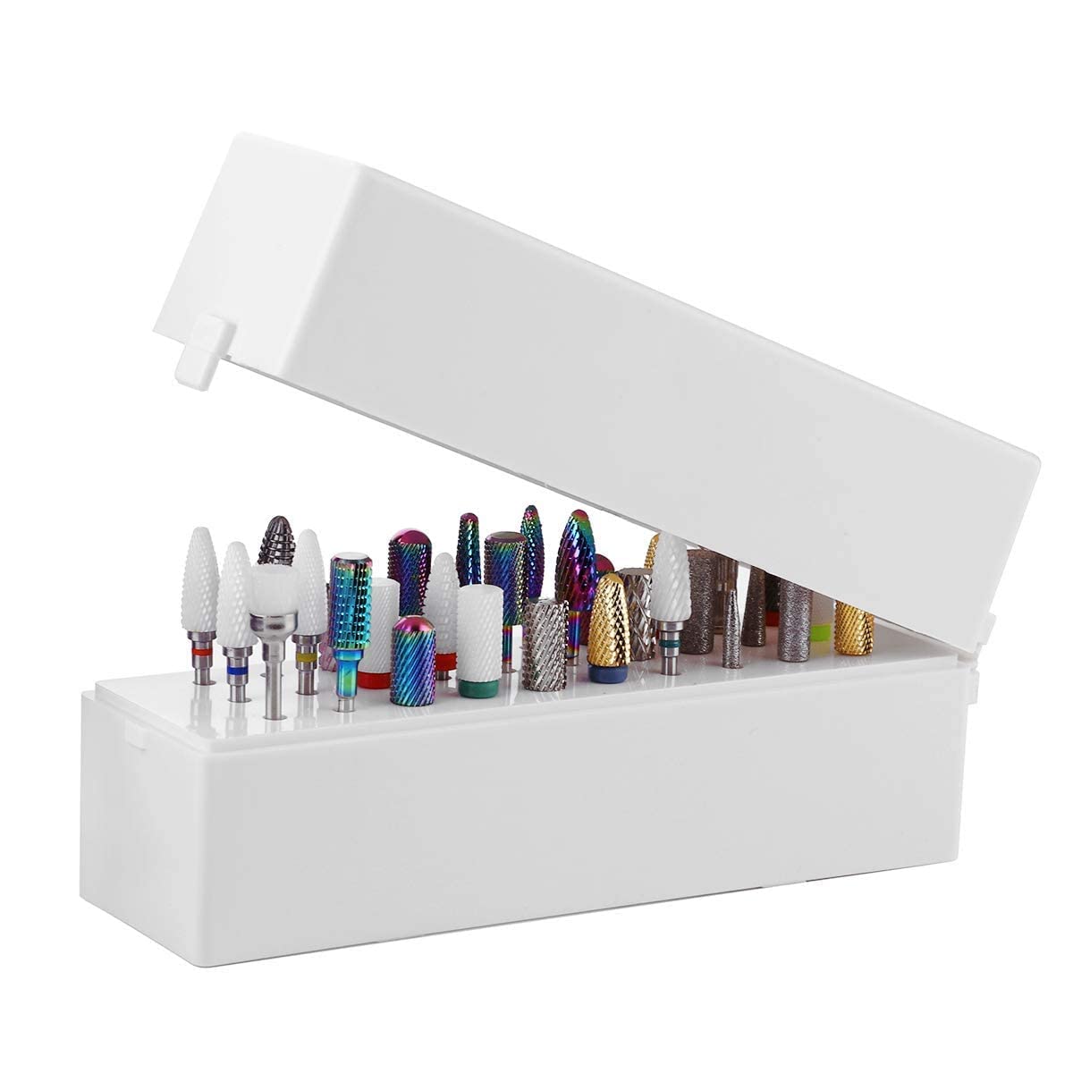 Makartt Nail Drill Bits Holder Dustproof Stand Displayer Bundle With Nail Drill Handpiece for Up200 Machine