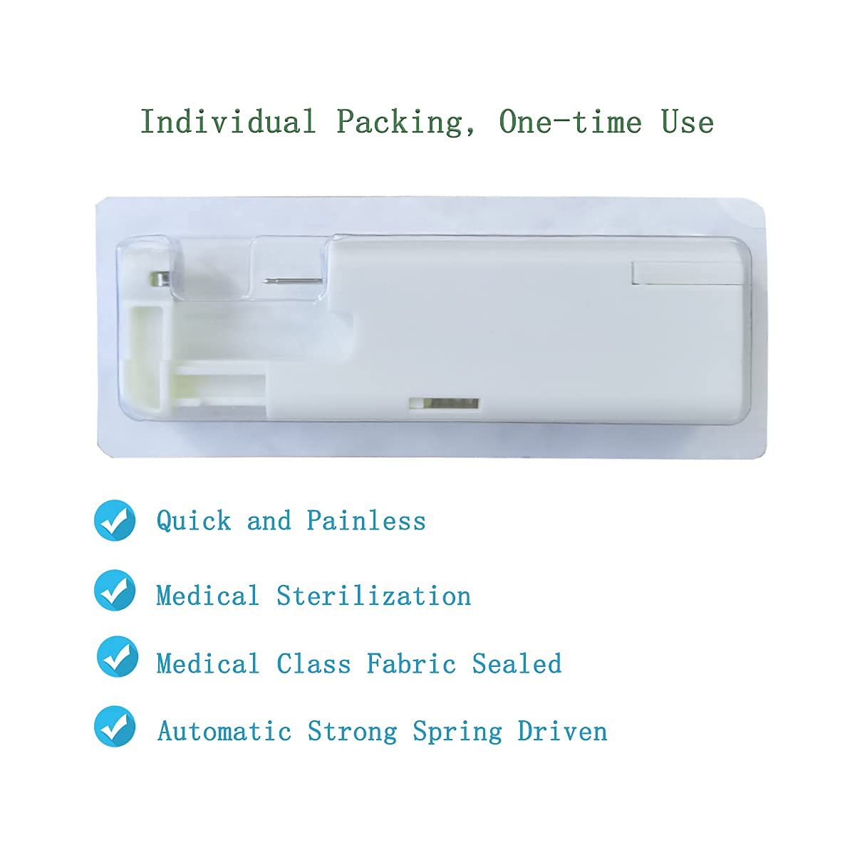 Disposable Self Use Nose Piercing Kit Safe Sterile Nose Piercing Gun Tool for Nose Piercing Hypoallergenic Nose Stud (Black)