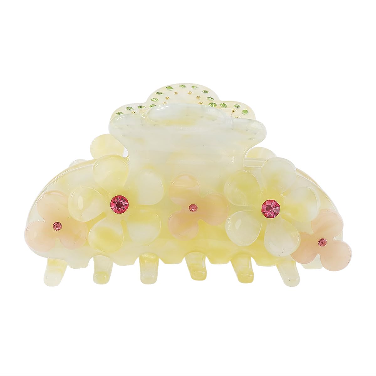Lovely Floral Hair Clip,Acetate Claw Clip for Women,Women Hair Accessories,Yellow