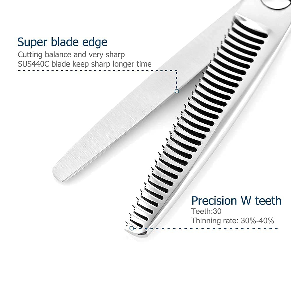 Hair Scissors Set 5.75 Inch Hair Shears Hair Cutting Scissors 6 InchThinning Shears for Men Hair Thinning Scissors Barber Thinning Shears Kinsaro
