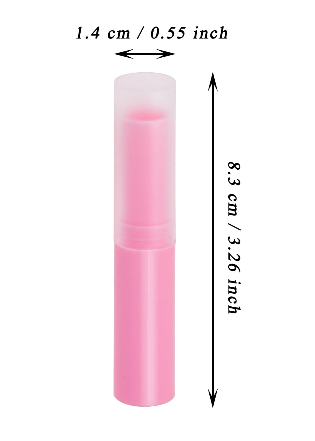 Mini Skater 0.14oz Empty Flavored Lip Balm Container Tubes Plastic Homemade Moisturizing Lip Stick with Caps Bulk Fit for Women Adult DIY Making Supplies, 25 Count (Rose Pink)