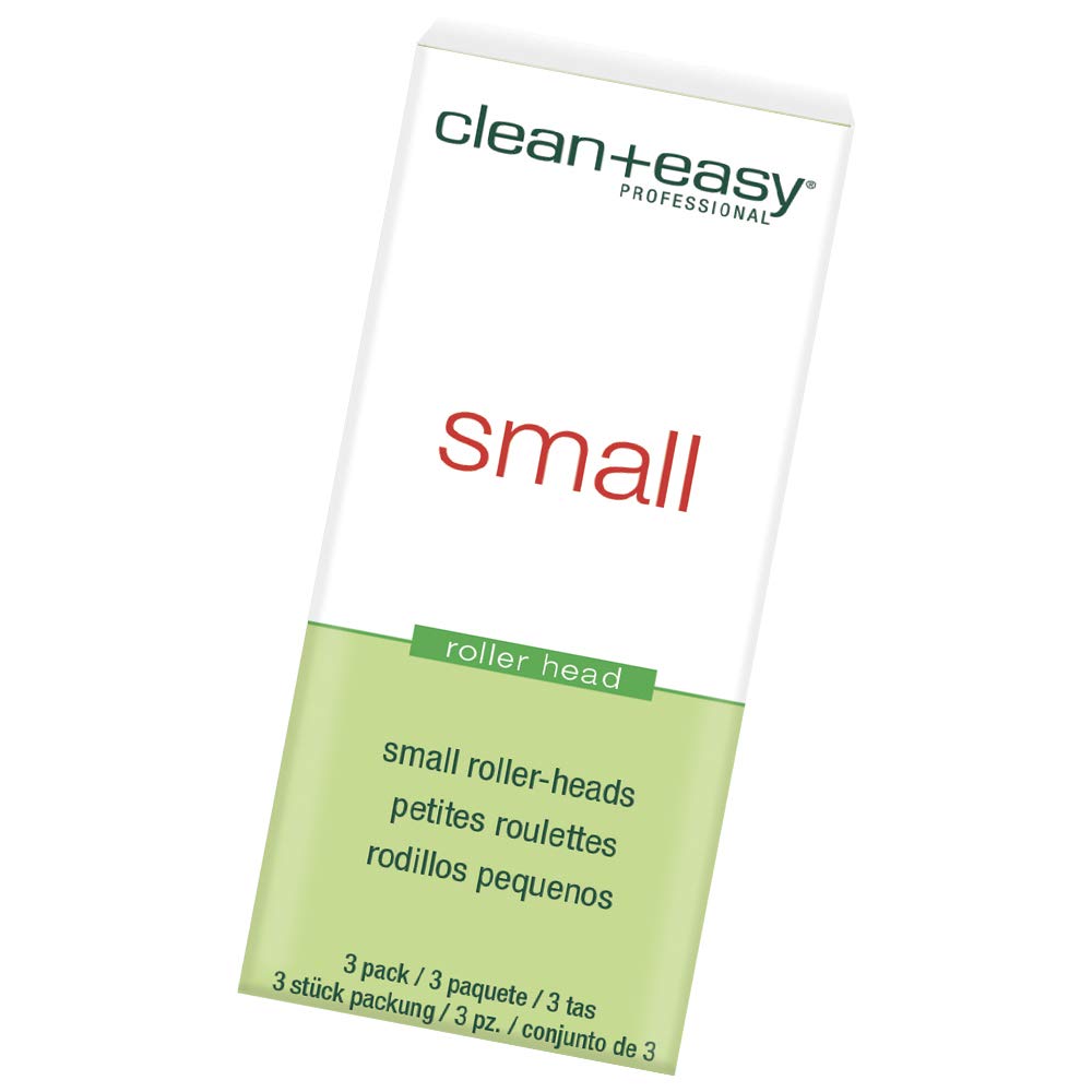 Clean + Easy Small Roller Head For Use With Roll-On Wax Refill, Perfect For Hair Removal On Small Areas, for Eyebrows, Upper Lip and Chin, Disposable and Easy to Use, DIY Waxing, 3-pack
