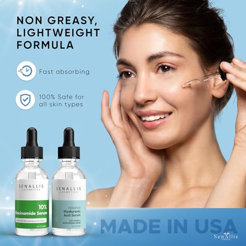 Hyaluronic Acid Serum 2 fl oz, Made From Pure Hyaluronic Acid, Anti Aging, Anti Wrinkle, Ultra-Hydrating Moisturizer That Reduces Dry Skin Manufactured In USA