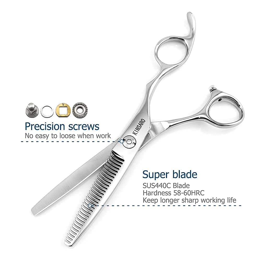 Hair Scissors Set 5.75 Inch Hair Shears Hair Cutting Scissors 6 InchThinning Shears for Men Hair Thinning Scissors Barber Thinning Shears Kinsaro