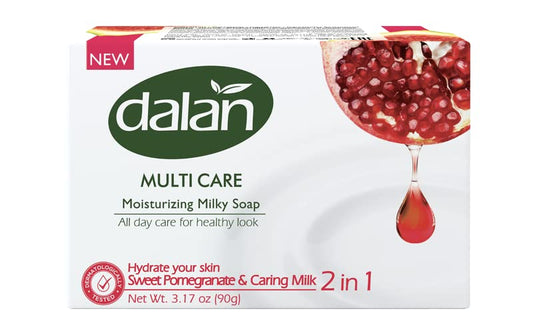 Dalan Multi Care Moisturizing Soap 2 in 1 (Sweet Pomegranate & Caring Milk, 6 Pack)