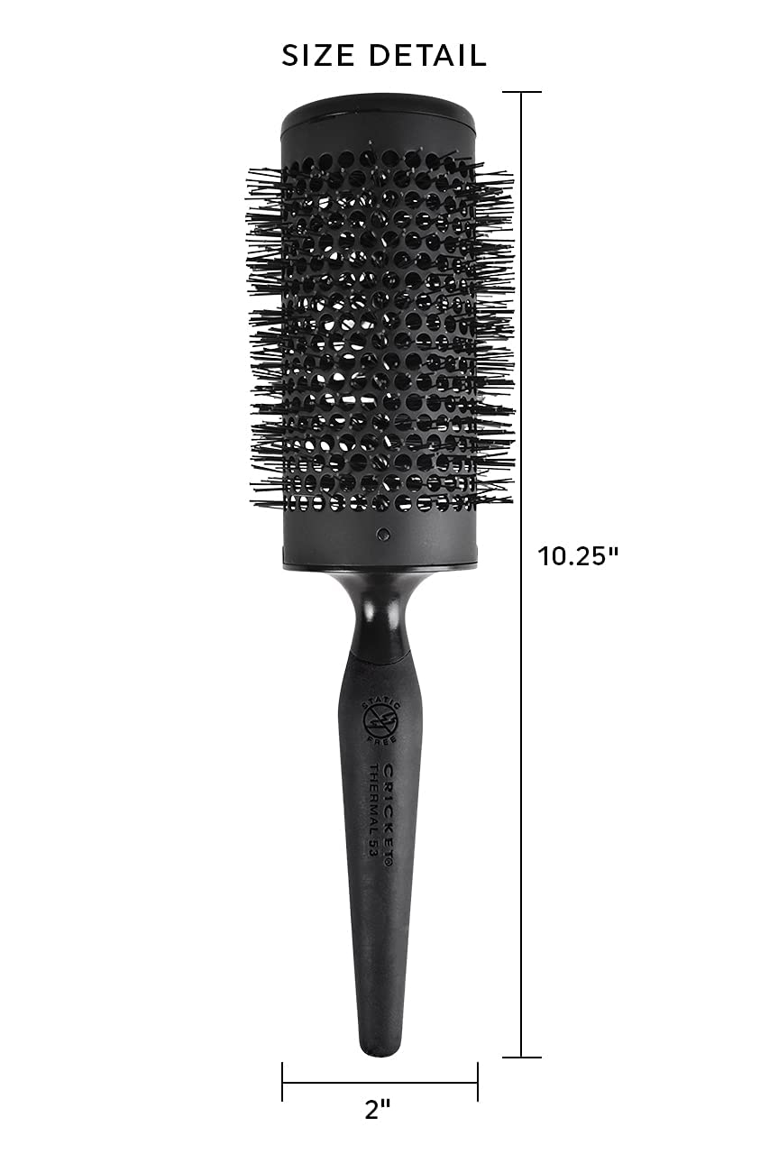 Cricket Static Free #53 2" Thermal Seamless Ceramic Barrel Hair Brush for Blow Drying Styling All Hair Types