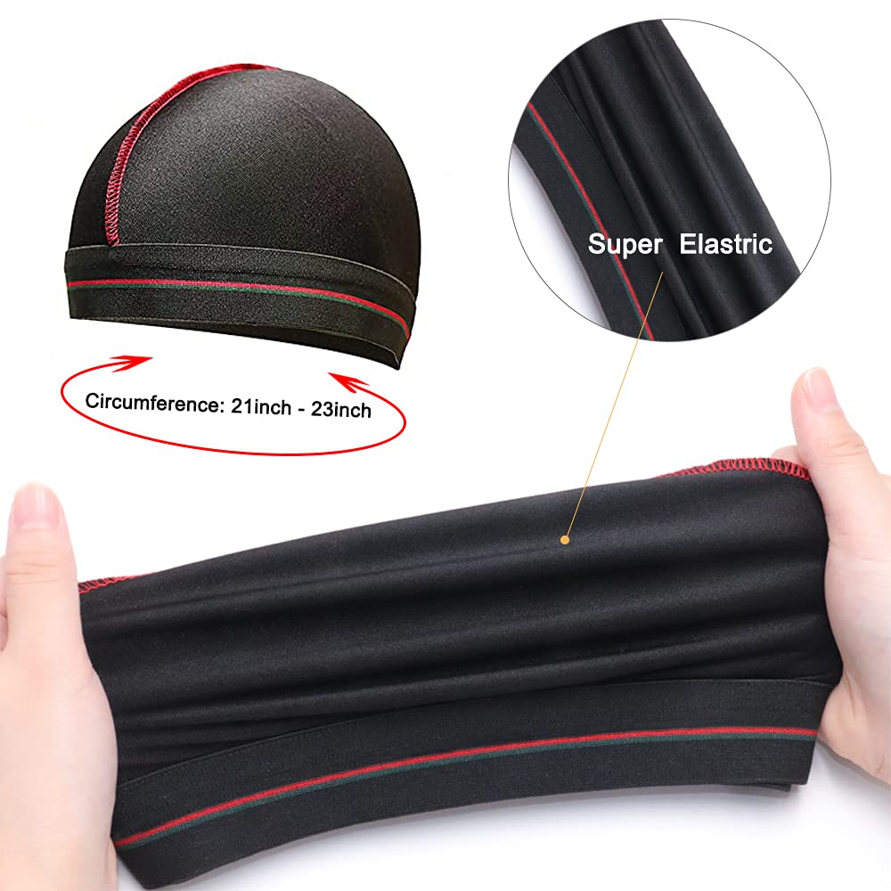 ForceWave Silky Durag for Men Wave Cap Satin Dorag for Men Women 360 Wave Red