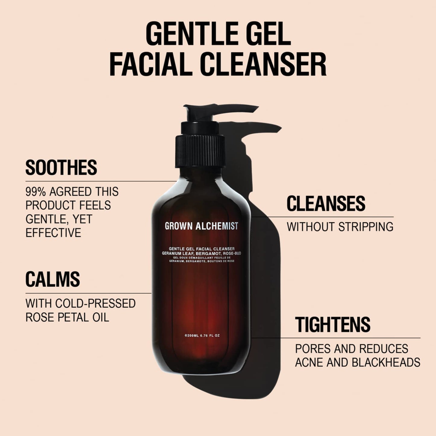 Grown Alchemist - Double Cleanse Bundle Kit: Hydra-Restore Cream Facial Cleanser and Gentle Facial Cleanser with Bergamot & Rosebud