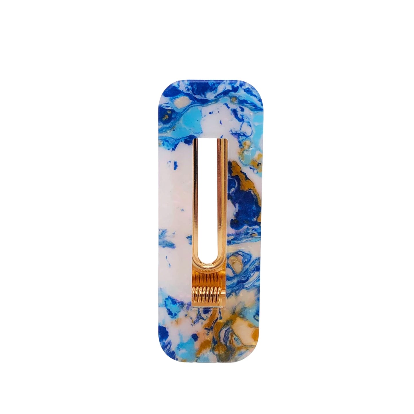 2PCS Fashion Hair Clips for Women Girls Acrylic Hairpins Duckbill Hair Accessories Hollow Map Dark Blue