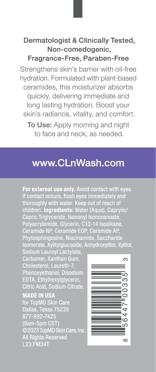 CLn Facial Moisturizer BodyWash Duo - (2) Facial Moisturizer 3.4oz & (1) BodyWash 3oz - Long lasting, lightweight, fast-absorbing, non-greasy formula. Recommended by dermatologists to lock in moisture
