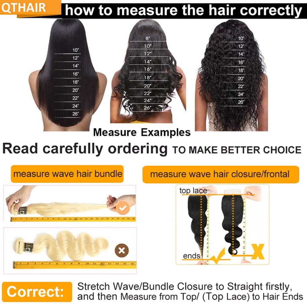 QTHAIR Human Hair Blonde Bundles 14A Grade 100% Brazilian Human Hair Color #613 Platinum Blonde Straight 26" Light Blonde Color Bundles 613 Color Straight Human hair Extensions 100g/Bundle