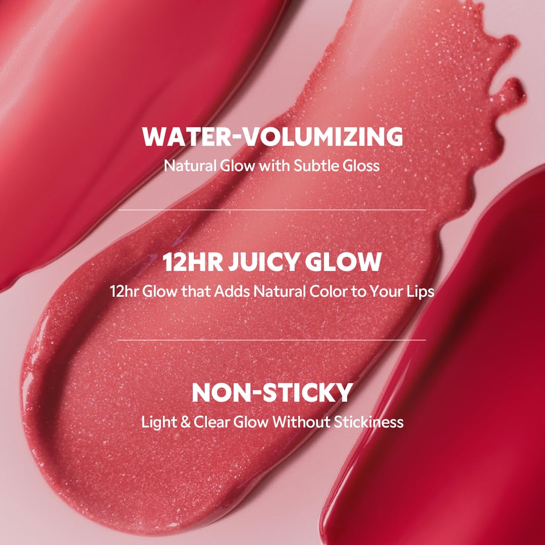 TIRTIR [*Mini Size Waterism Tinted Lip Gloss #14 Rose Bell, 0.06 Fl Oz – Kiss Ready Lipgloss, 12H Long Lasting Non Sticky Natural Tinted Glow Korean Multiuse Cheek and Lip Tint for Women gift