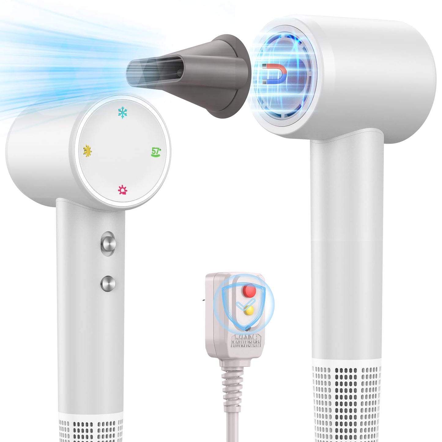 Hair Dryer, Professional Ionic Blow Dryer for Women, 1600W 110,000RPM Hairdryer(4 Temps & 3 Speeds)