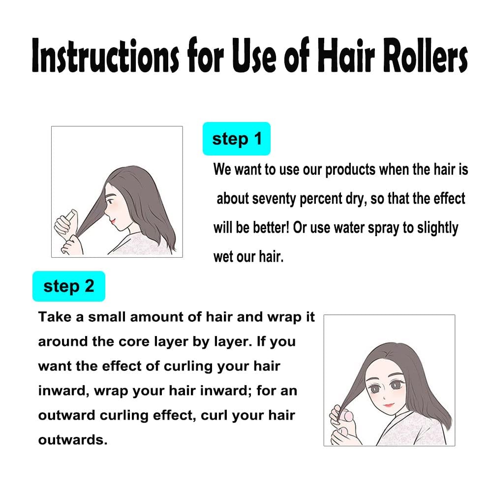 ADMIRING 12PCS Roller Curlers for Medium Short Hair, Heatless Bangs Curlers, Create Natural Curly Hairstyle (Red)