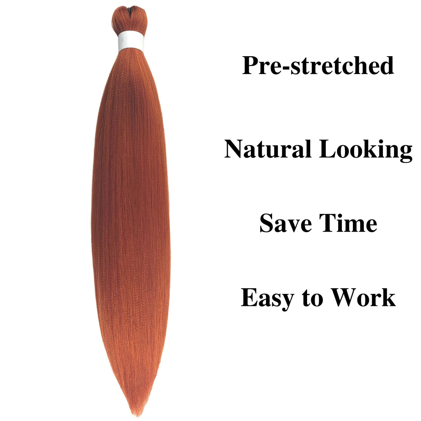 Copper Red Braiding Hair Pre stretched Box Braiding Hair Extensions Feed in Braids