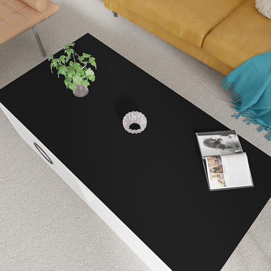 Desk Mat - 28x54 Inch Waterproof Easy to Clean Can Conceal Flaws Protector The Table Top from Scratches Used for Coffee Table (Black+Black 28x54)