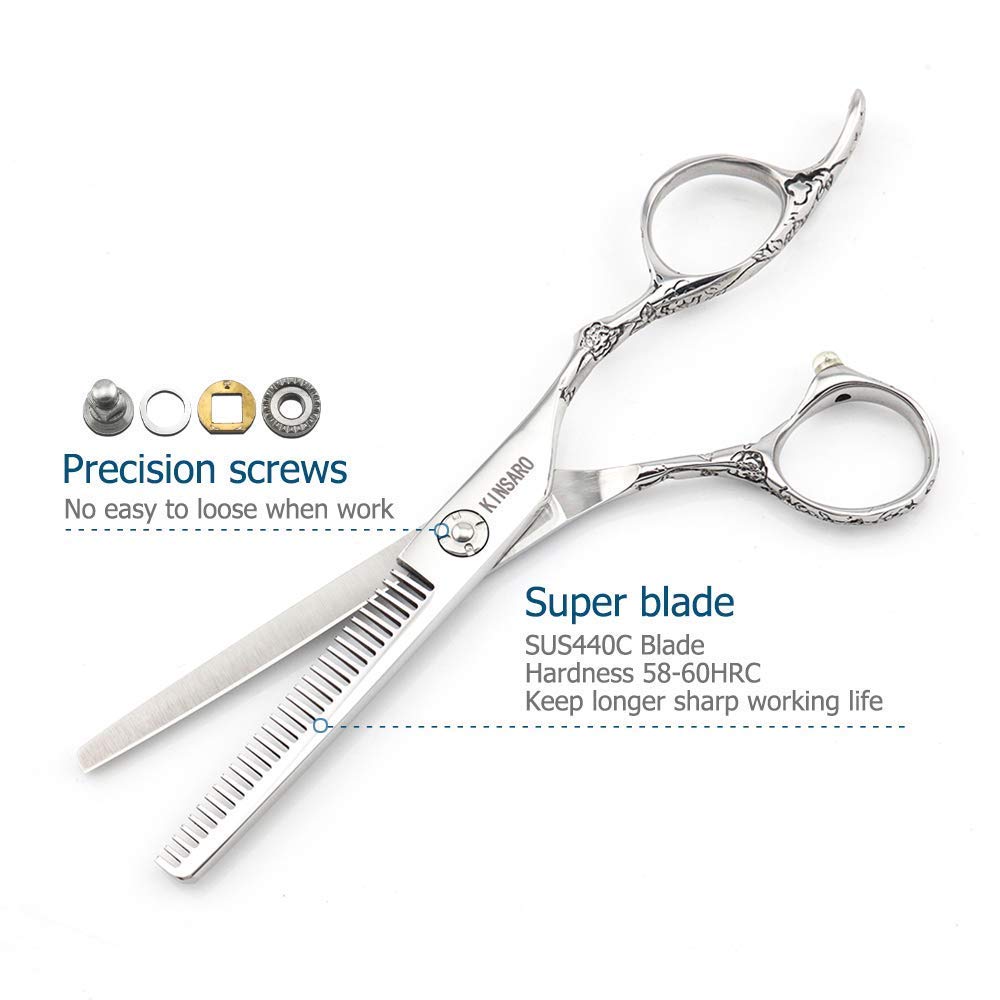 6 INCH Hair Cutting Scissors and 6 INCH Hair Thinning Scissors Barber Scissors Kinsaro Hair Scissors Set