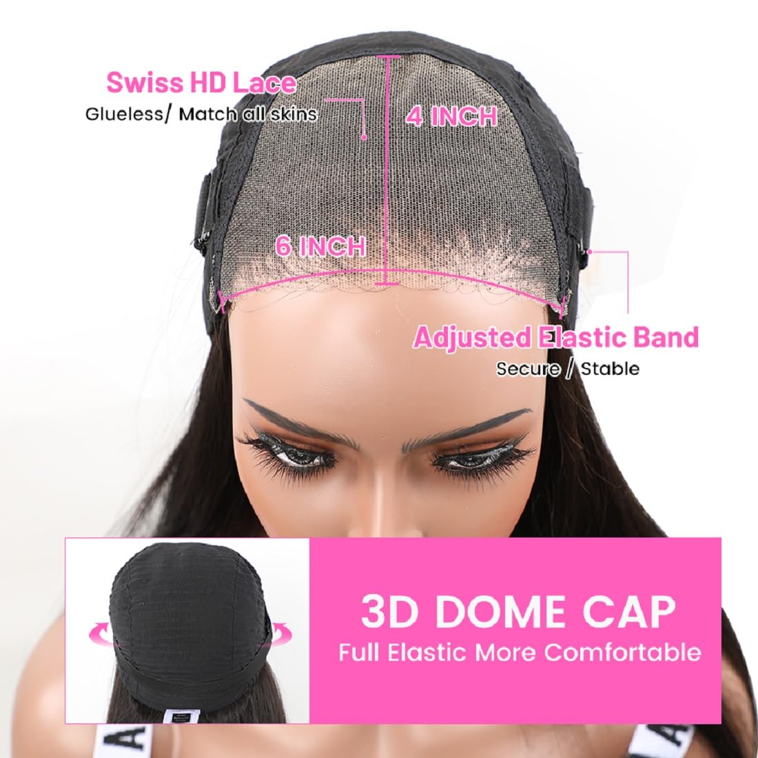 BLY Glueless Wigs Human Hair Pre Plucked 4x6 HD Pre Cut Lace Ready to Wear and Go Wig for Beginners Lace Front Wig For Women Kinky Curly Black Hair 18 Inch