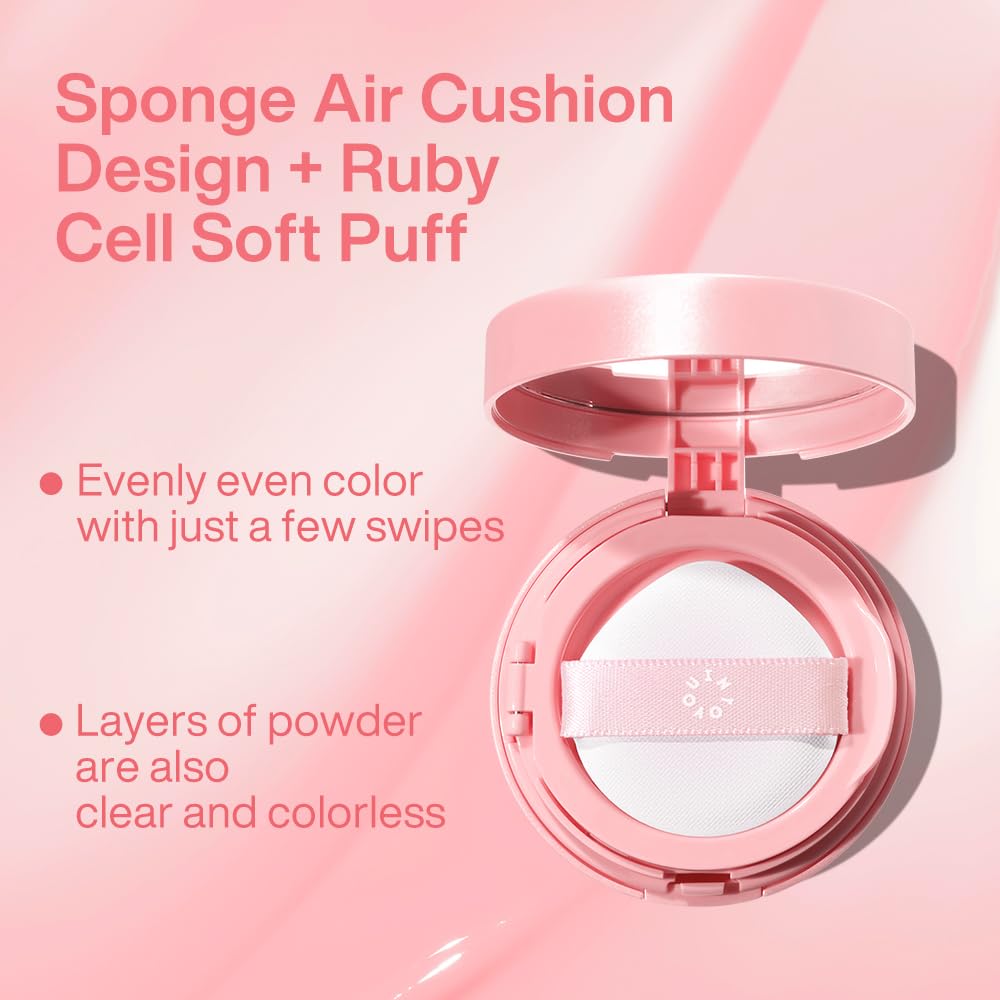 INTO YOU Cream Blush Air Cushion for Cheeks Eyes, Moisturizing, Lightweight, Dewy Finish Face Makeup, Long Wearing, Buildable, Blendable, Pigmented Liquid Blush, for All Skin Tones, Pink Mambo