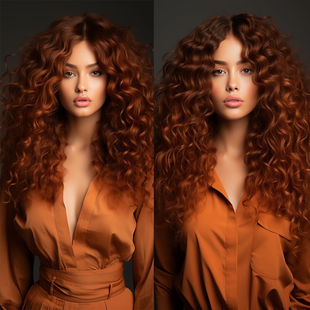 Color 30 Deep Wave Bundles Human Hair Light Brown Loose Deep Curly Bundles #30 Human Hair Bundles 24 26 28 inch Double Weft Brazilian Remy Hair Silky and Soft Weave Extensions For Black Woman