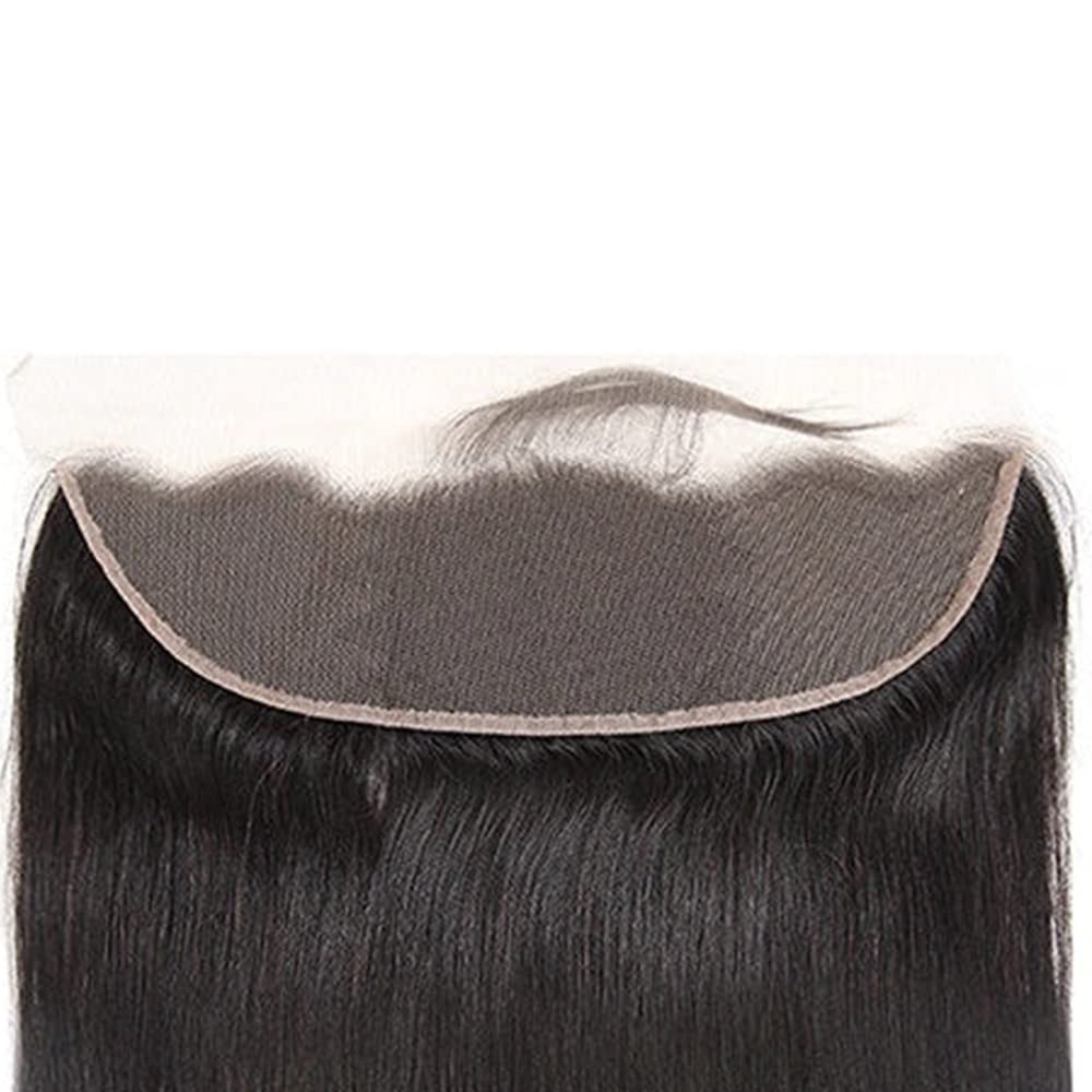 Feibin 13x4 Lace Frontal Closure Ear To Ear Free Part lace Closure Brazilian Silky Straight Frontal Human Hair Extension Pre-Plucked Frontal Closure Natural Color 12 Inch Christmas Decorations