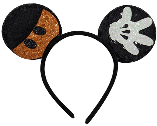 CLGIFT Mickey Ears for Halloween, Minnie Ears, Mouse Ears Headband (Orange)