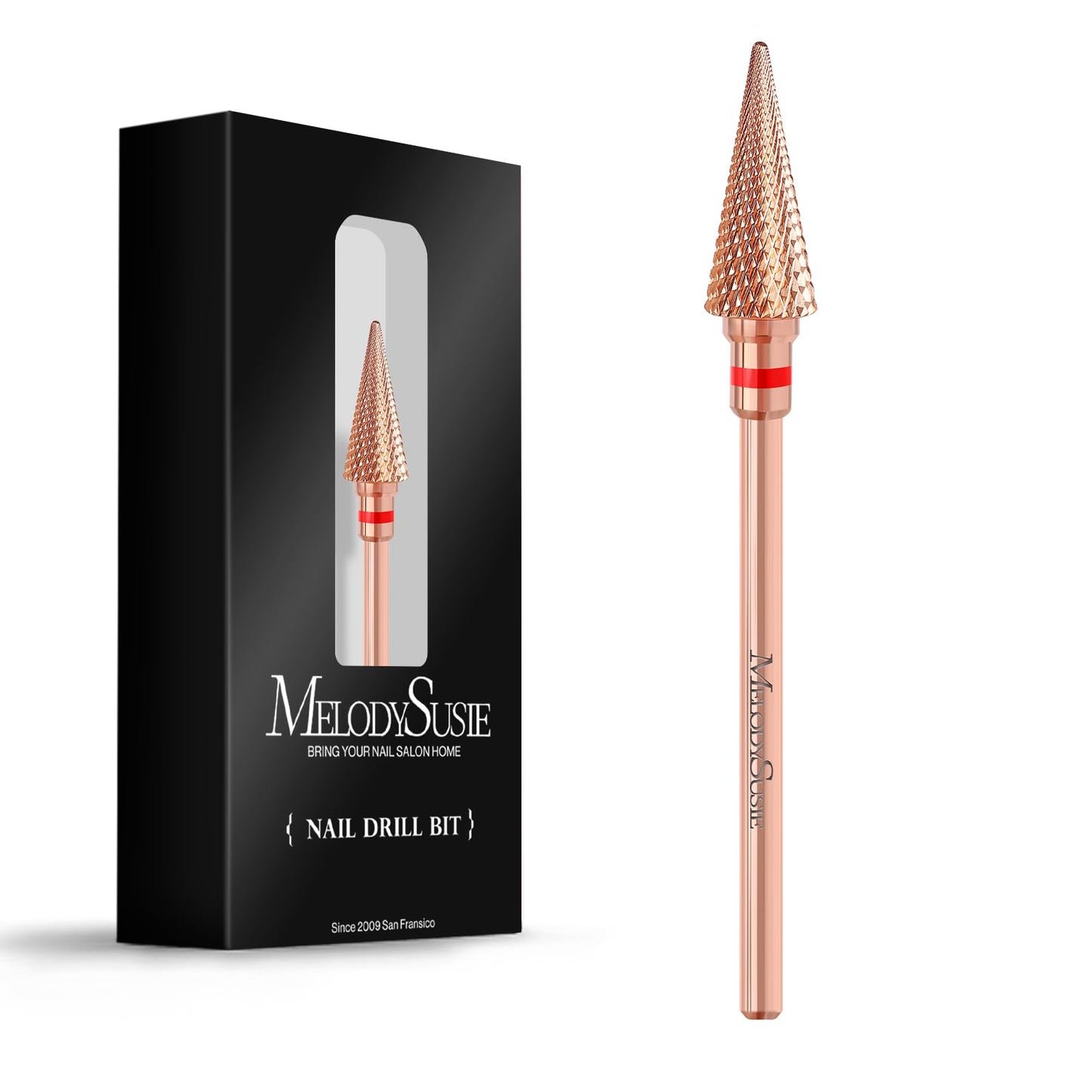 MelodySusie Professional Rechargeable 30000 RPM Nail Drill with Professional Tapered Nib Nail Drill Bit