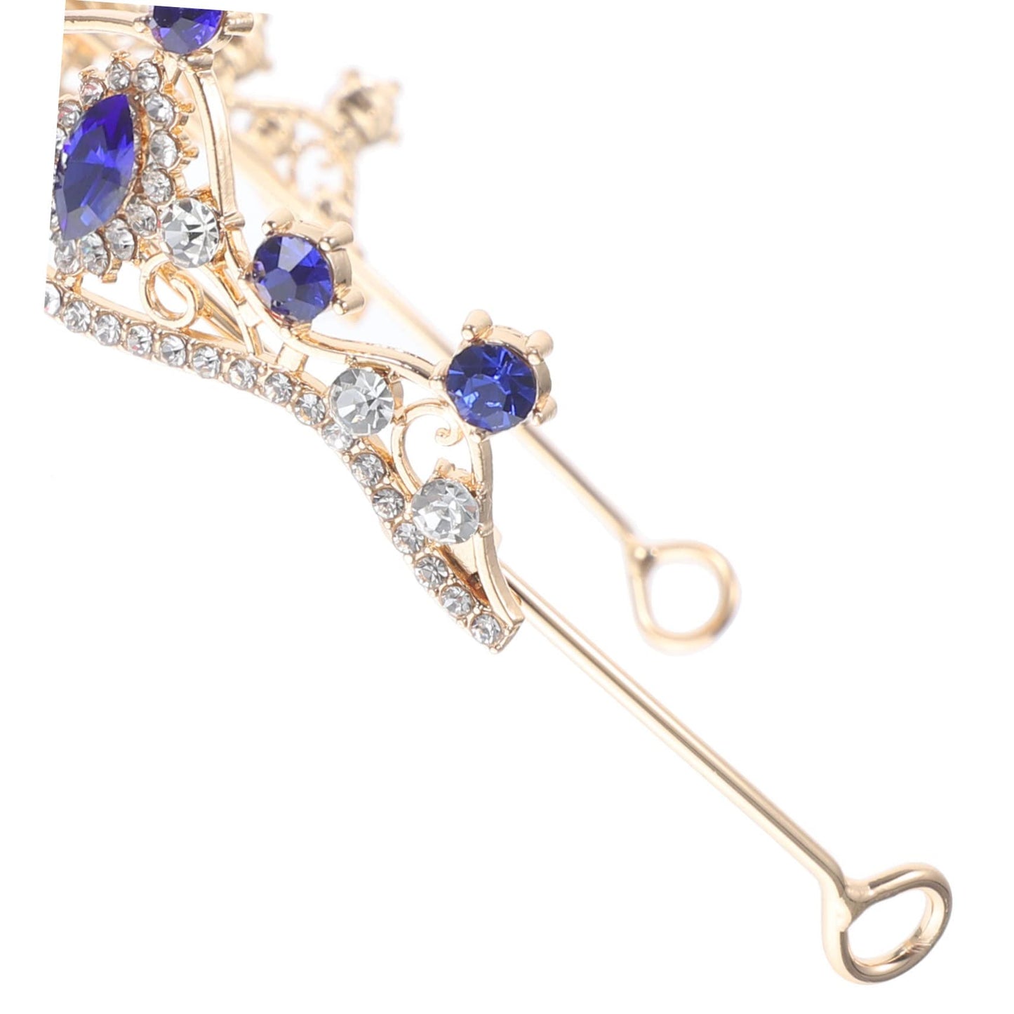 DRESSOOS Baroque Crown Cosmetic Containers Diamond Headband Blue Wedding Bridal Hair Decors Gold Tiara Pearl Decor Gold Wedding Decor Nurses Hat Zinc Alloy Miss Make up Small Crown