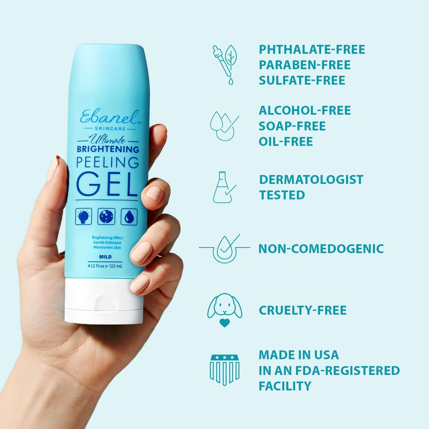 Ebanel Exfoliating Face Scrub Peeling Gel, Brightening Moisturizing Gentle Face Wash, Face Exfoliator Dead Skin Remover with Aloe, Vitamin C, Coconut Oil
