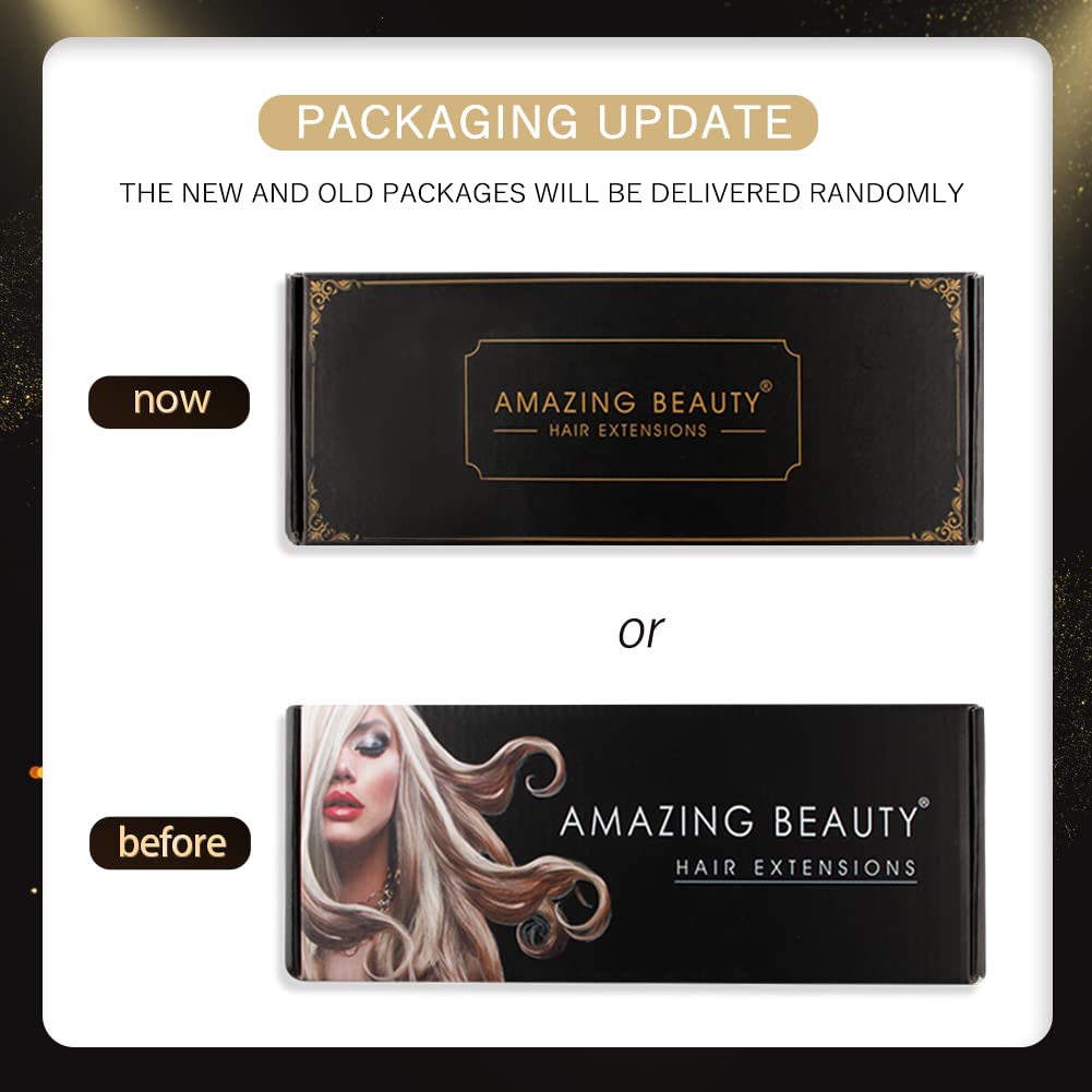 ABH AMAZINGBEAUTY HAIR High Ponytail Extension for Women, Remy Human Hair, Wrap in Easy to Use, Chestnut Brown with Dirty Blonde Highlights P6-12 Color, 80 Gram,16 Inch