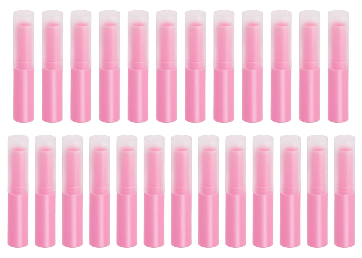 Mini Skater 0.14oz Empty Flavored Lip Balm Container Tubes Plastic Homemade Moisturizing Lip Stick with Caps Bulk Fit for Women Adult DIY Making Supplies, 25 Count (Rose Pink)