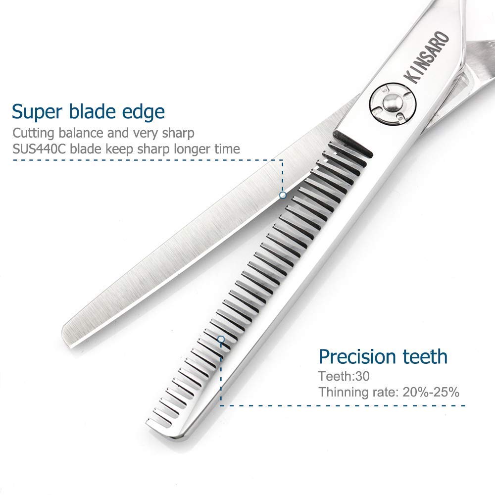 6 INCH Hair Cutting Scissors and 6 INCH Hair Thinning Scissors Barber Scissors Kinsaro Hair Scissors Set