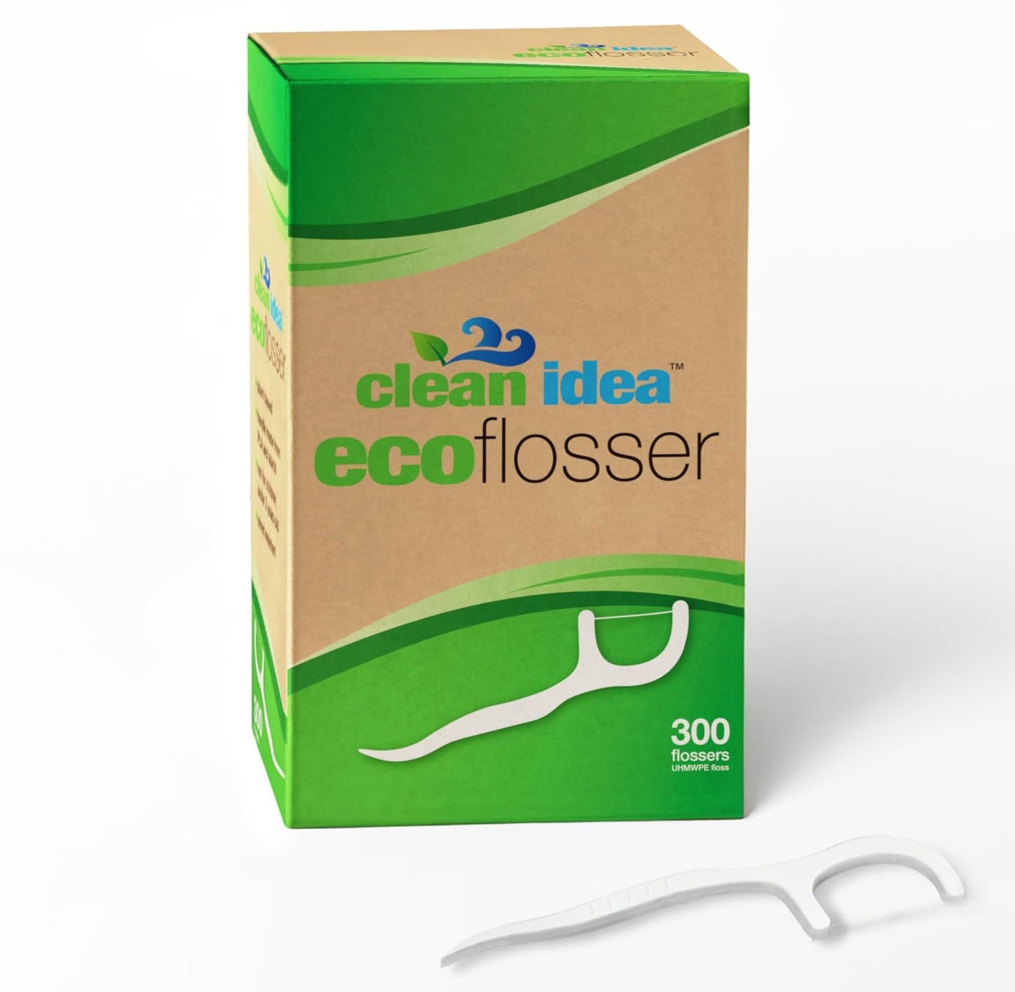 Clean Idea Ecofloss, (300 Picks) EcoFlosser Pick, Floss Picks for Adult and Kids Teeth, Teeth Flossers, Reusable Tooth Floss Picks, Floss Sticks