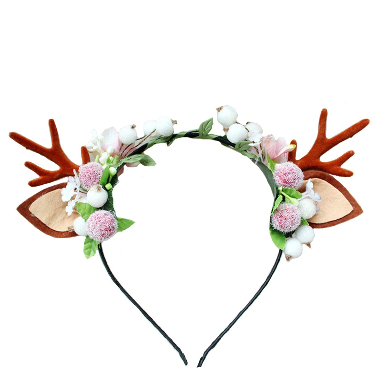 Fxaelian Christmas Elk Deer Fawn Horn Headband Reindeer Anlters Headbands Headpiece Hair Accessories Christmas Party Supplies Toys Gift Halloween Cosplay Supplies for Women Men