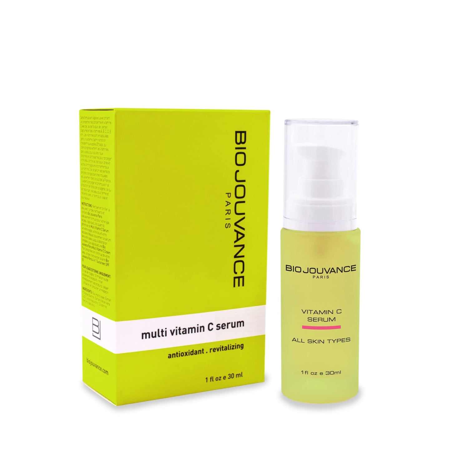 BIO JOUVANCE PARIS Multi Vitamin C Serum 1oz / 30ml - Skin Brightening, Anti-Aging, Highly Concentrated, Made in France