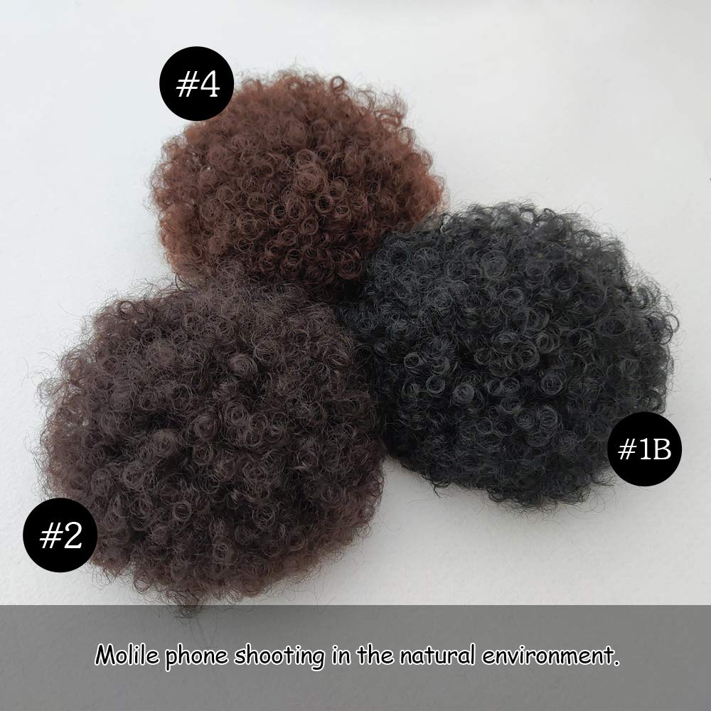 Yinmei Baibian Afro Puff Drawstring Ponytail Kinky Curly Pony tails Hair Synthetic Bun Extensions Hairpieces Updo Hair With Two Clips for Women Girls(4#)