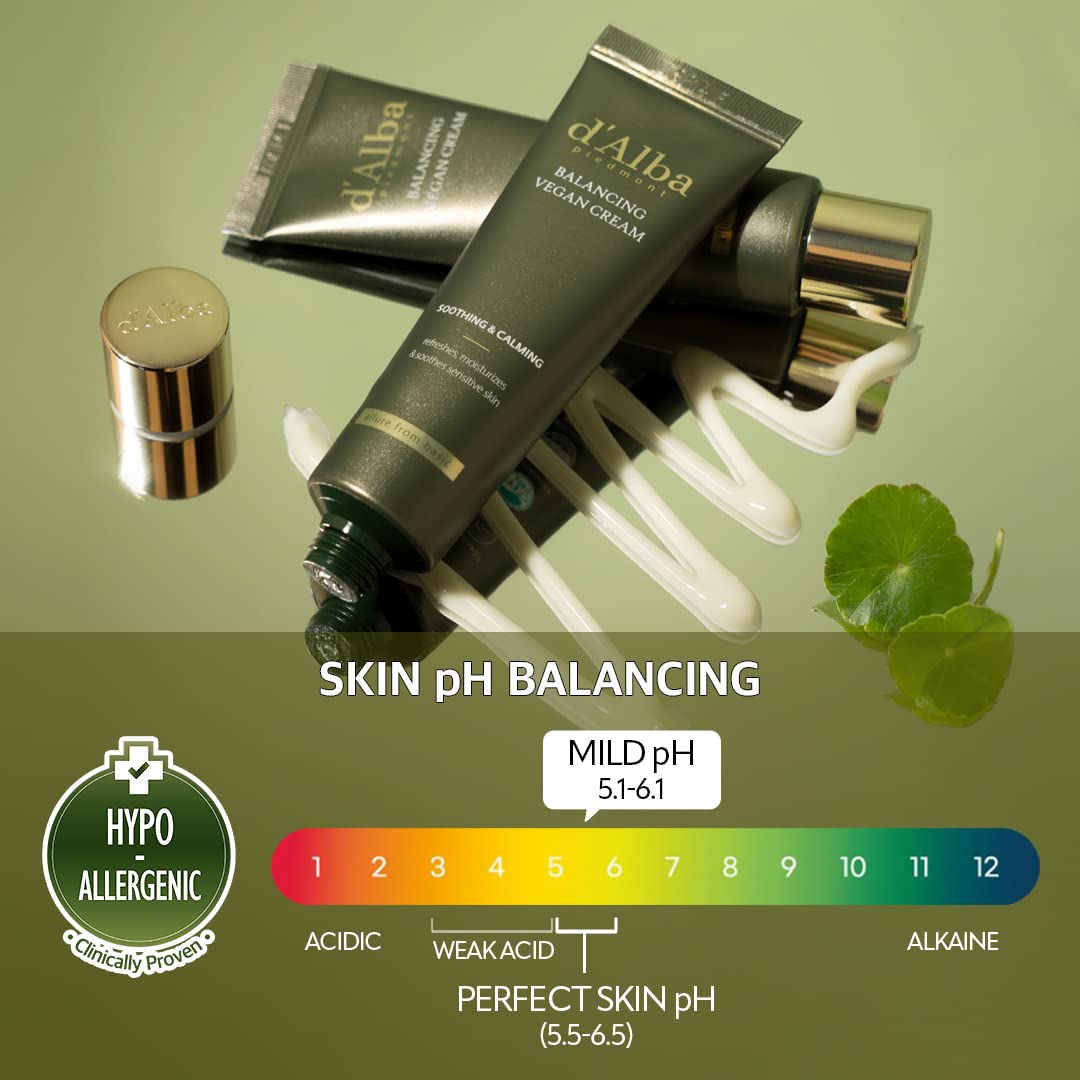 d'alba Piedmont White Truffle Mild Skin Balancing Vegan Cleanser, White Truffle Mild Skin Balancing Vegan Toner, White Truffle Mild Skin Balancing Vegan Cream Bundle (200ml, 150ml, 55ml)