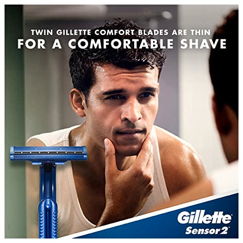 Gillette Sensor2 Disposable Razors for Men, Water Activated Lubrastrip to Help Avoid Skin Irritation, 18 count