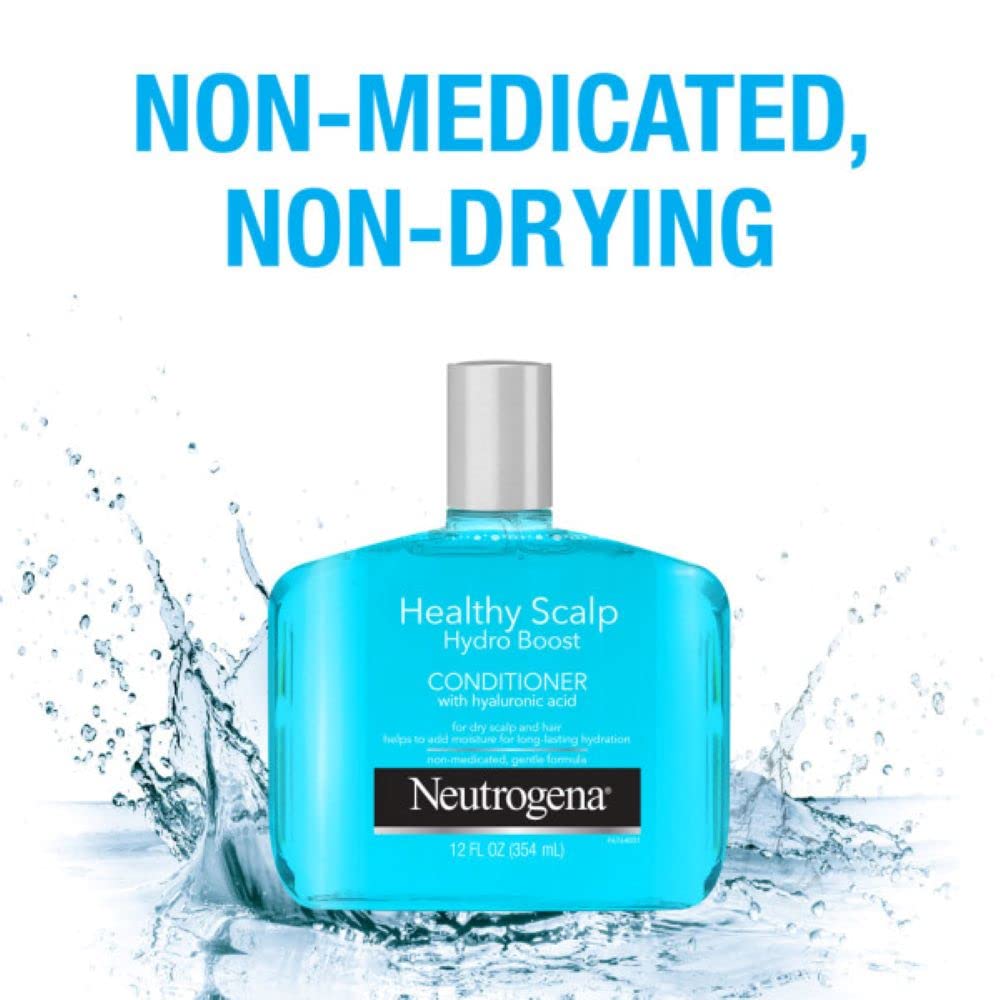 Neutrogena Moisturizing Healthy Scalp Hydro Boost Conditioner for Dry Hair and Scalp, with Hydrating Hyaluronic Acid, pH-Balanced, Paraben & Phthalate-Free, Color-Safe, 12 Fl Oz (pack of 3)