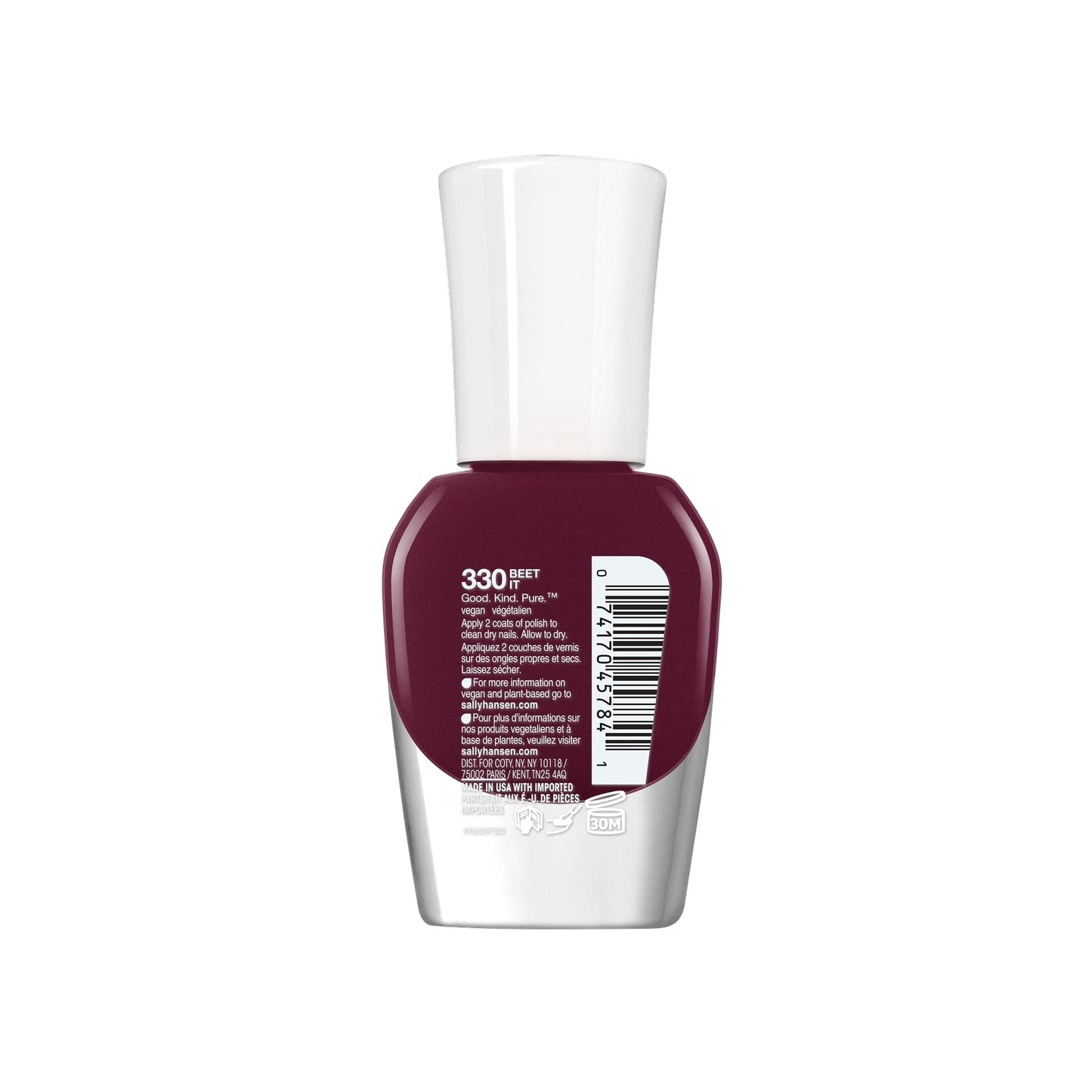 Sally Hansen Good Kind Pure Vegan Nail Polish, Beet It, 0.33 Fl Oz, Packaging May Vary