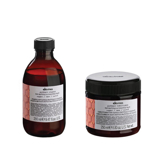 Davines Alchemic Copper Shampoo & Conditioner, Safe Cleansing for Color Treated Hair, Illuminate & Enhance Colored Hair, 8.84 & 9.46 fl. oz.
