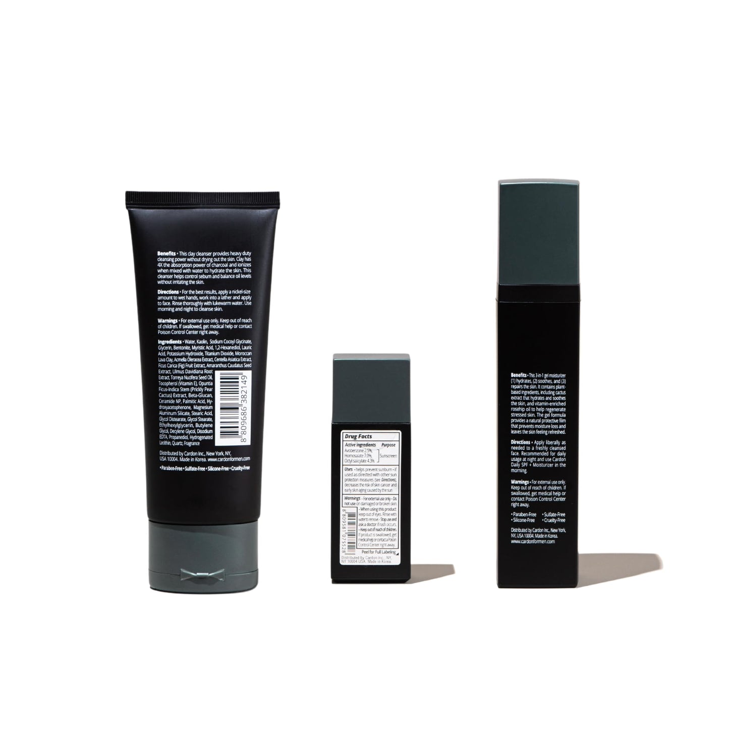Cardon Men's Essentials Skincare Set: SPF Moisturizer, Face Wash, Anti-Aging Night Cream