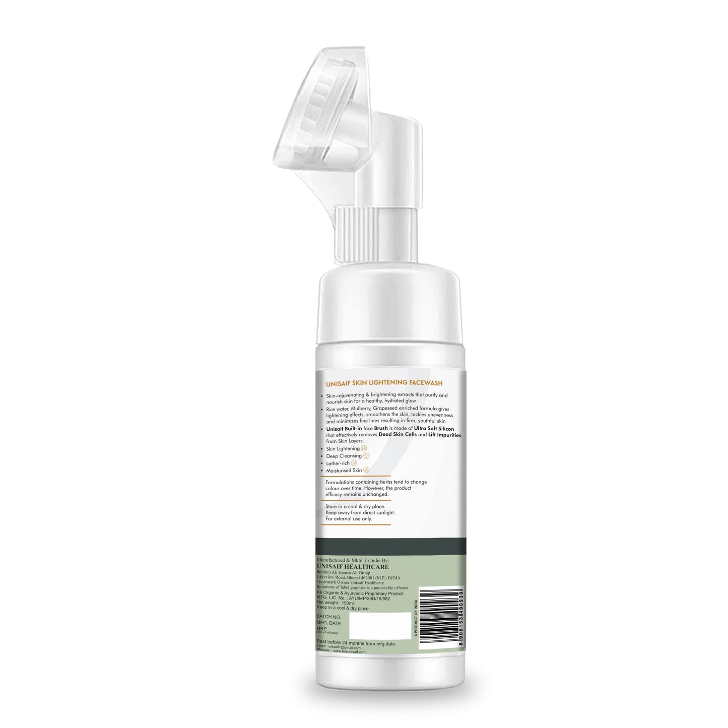 Unisaif Rice Water Face Wash – Rice Water Bright Foaming Cleanser for Women and Men’s Skin Lightening | Foaming | Brightening| Cleansing Facewash for Dry Skin 150ml