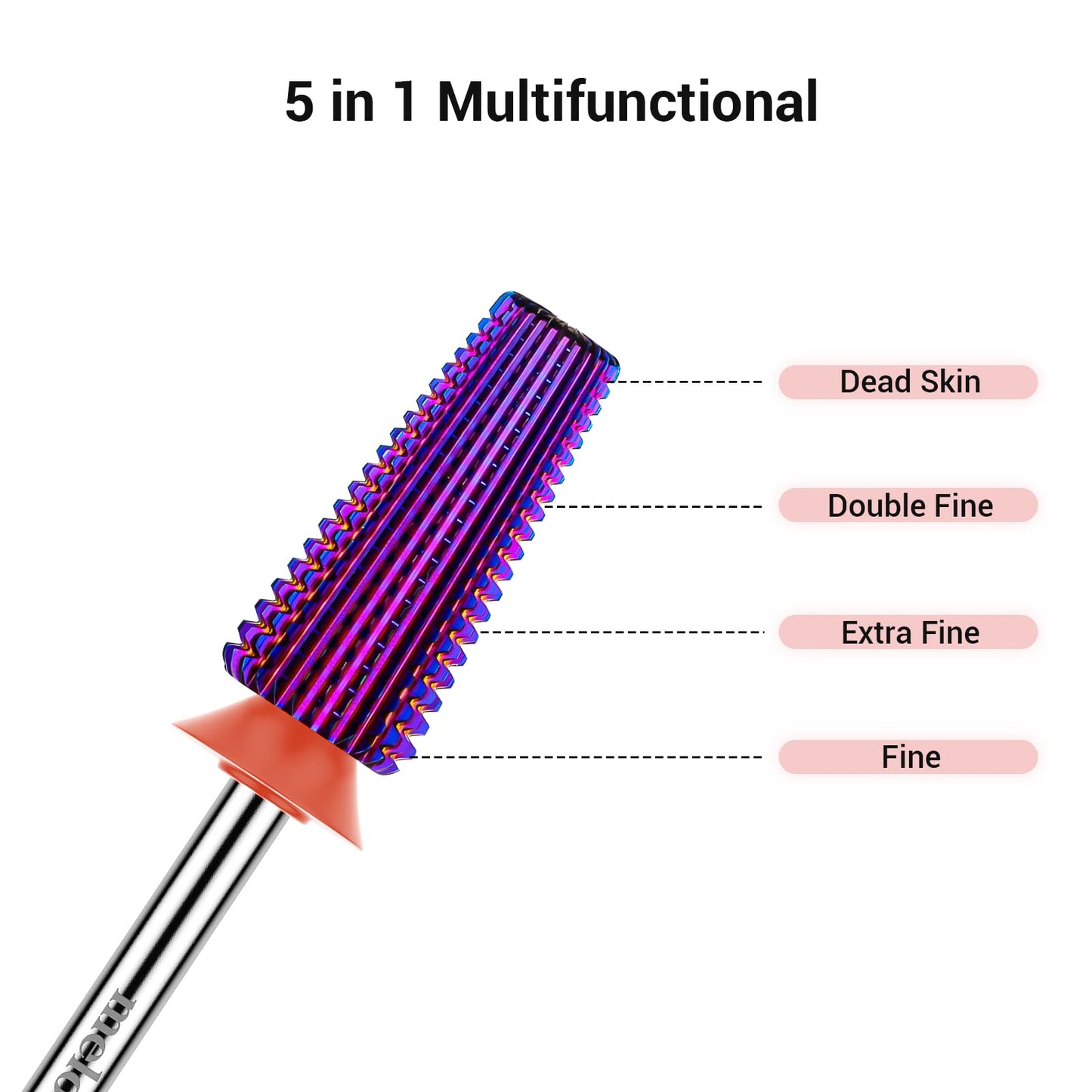 MelodySusie Professional Nail Drill - 30000 RPM Rechargeable Portable Nail Drills with 6 Bits and 106 Sanding Bands with Professional 5 in 1 Nail Drill Bits